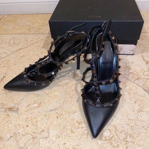 Black Valentino rock stud heels. Size 38. Rarely worn. Originally $1,095.